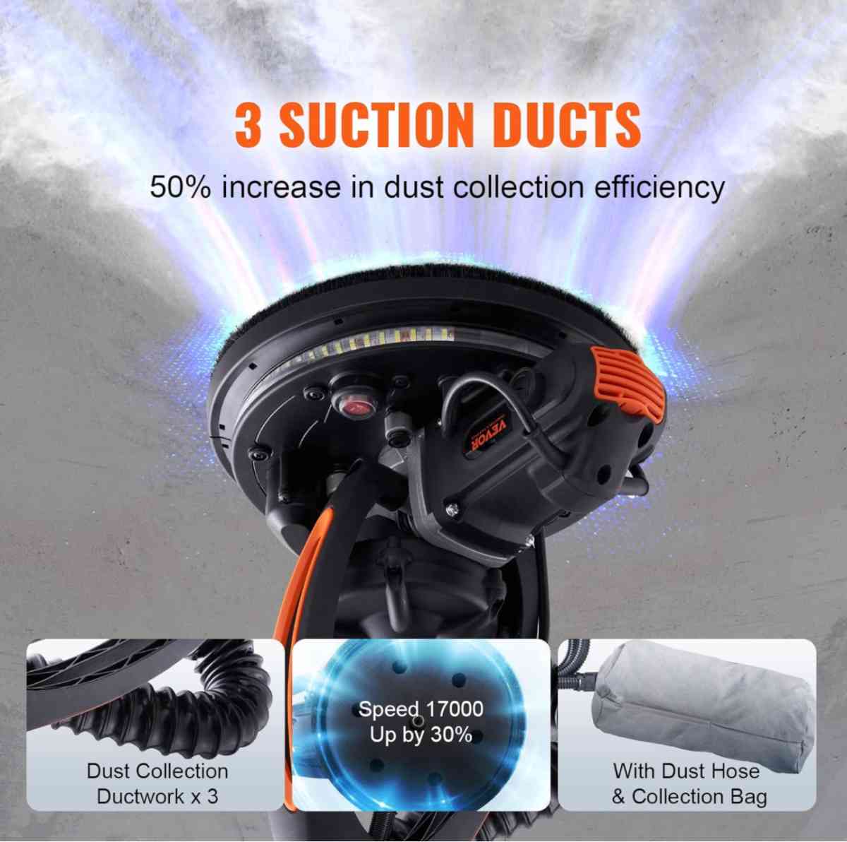 Drywall Sander 900W Electric Sander with 12 Sanding Discs Va