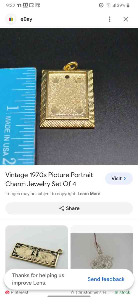 vintage 1970s portrait charm