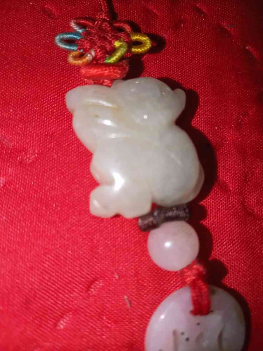hand carved Jade lucky charm koala bear with extra Jade bead