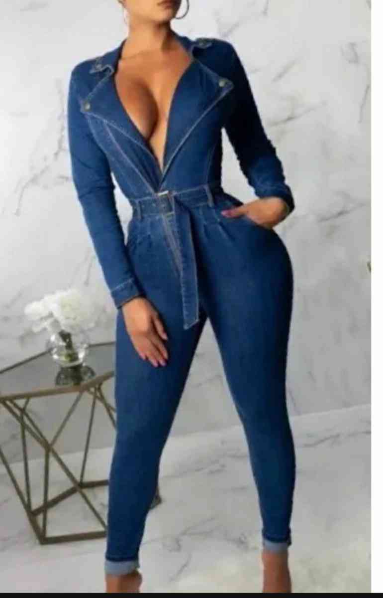 Womens cowboy denim jumpsuit