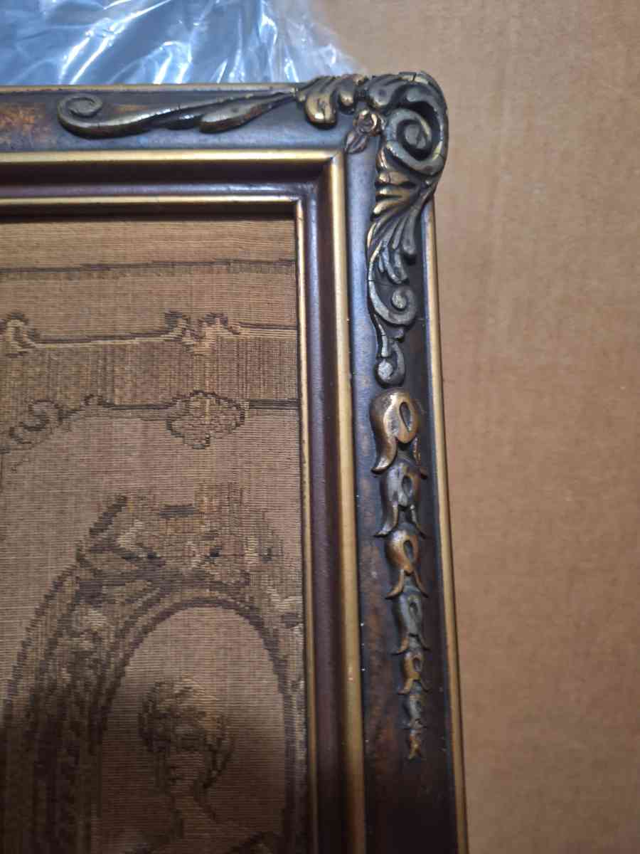 19th Century cloth etching beautiful framed