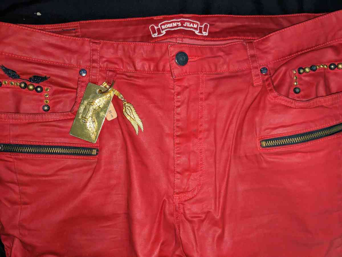 Designer Robins Jean Red Biker Shorts