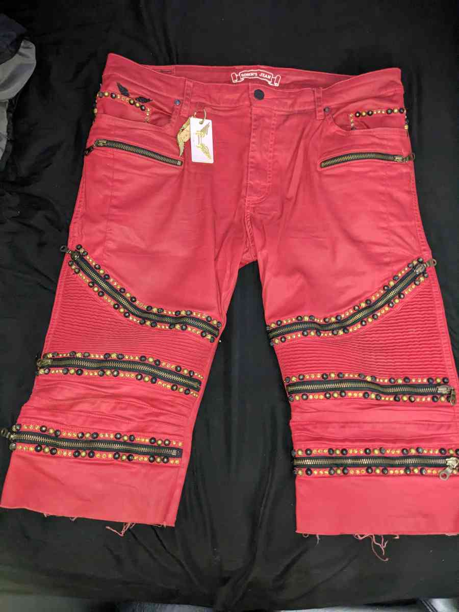 Designer Robins Jean Red Biker Shorts