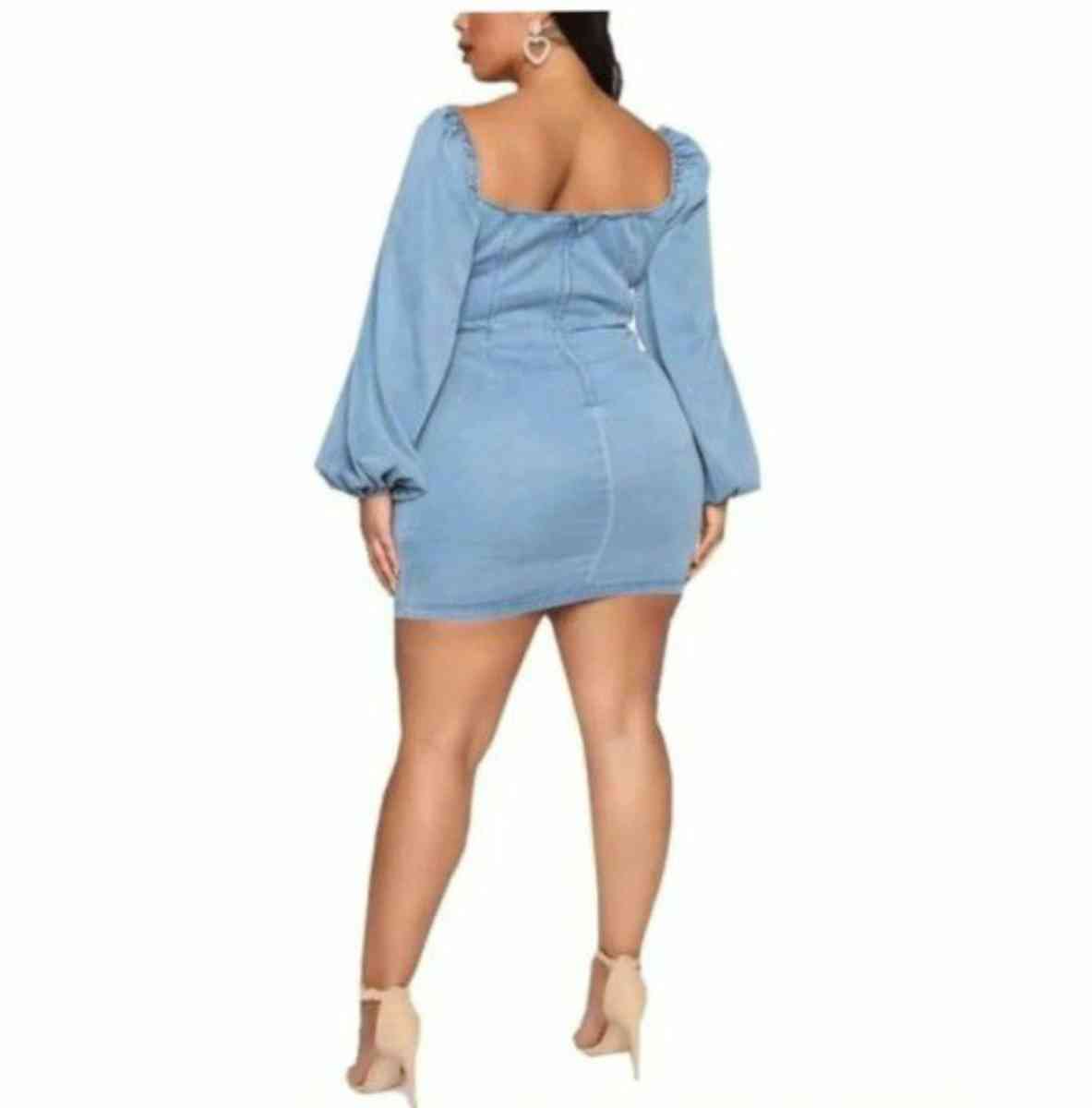 Womens mini style denim dress