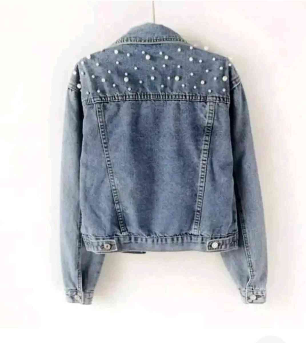 Womens pearl denim jacket