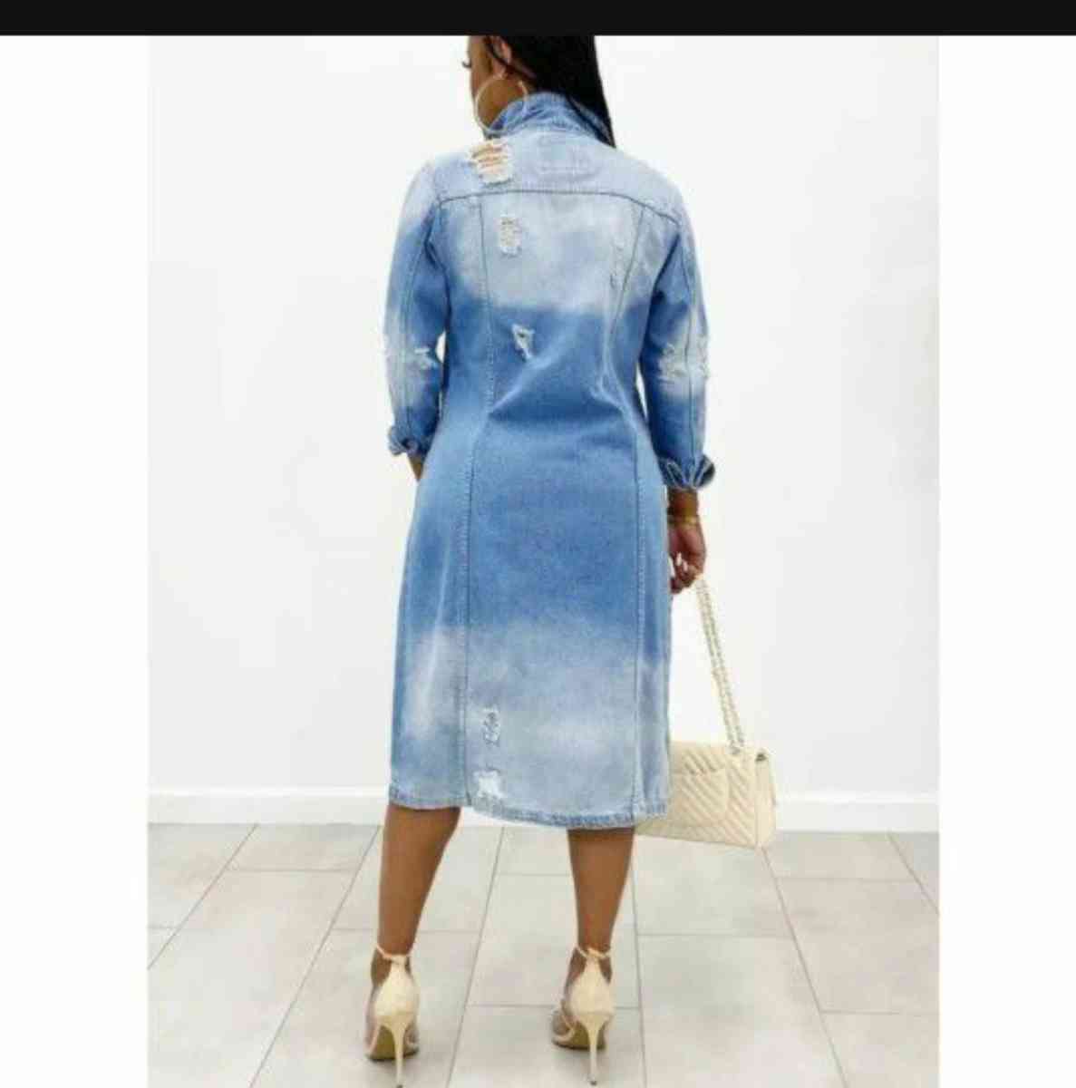 Women long trench jeans jackets