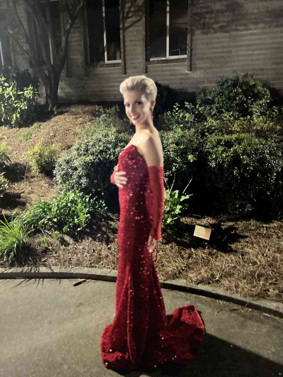red prom dress