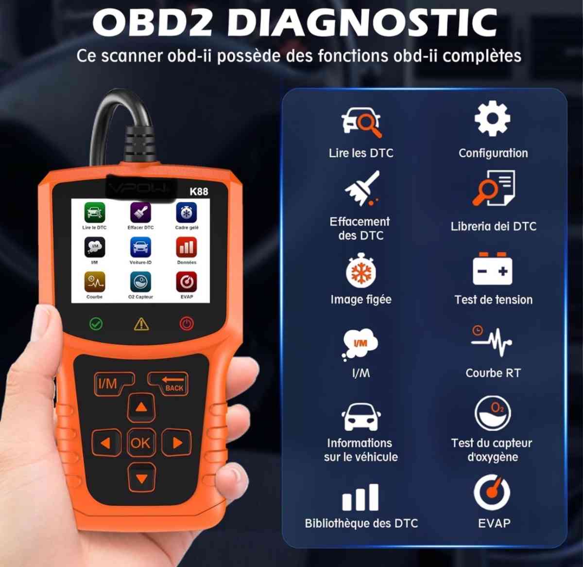 OBD2 Scanner Code Reader Tool OBD Car Diagnostic Scan Tool
