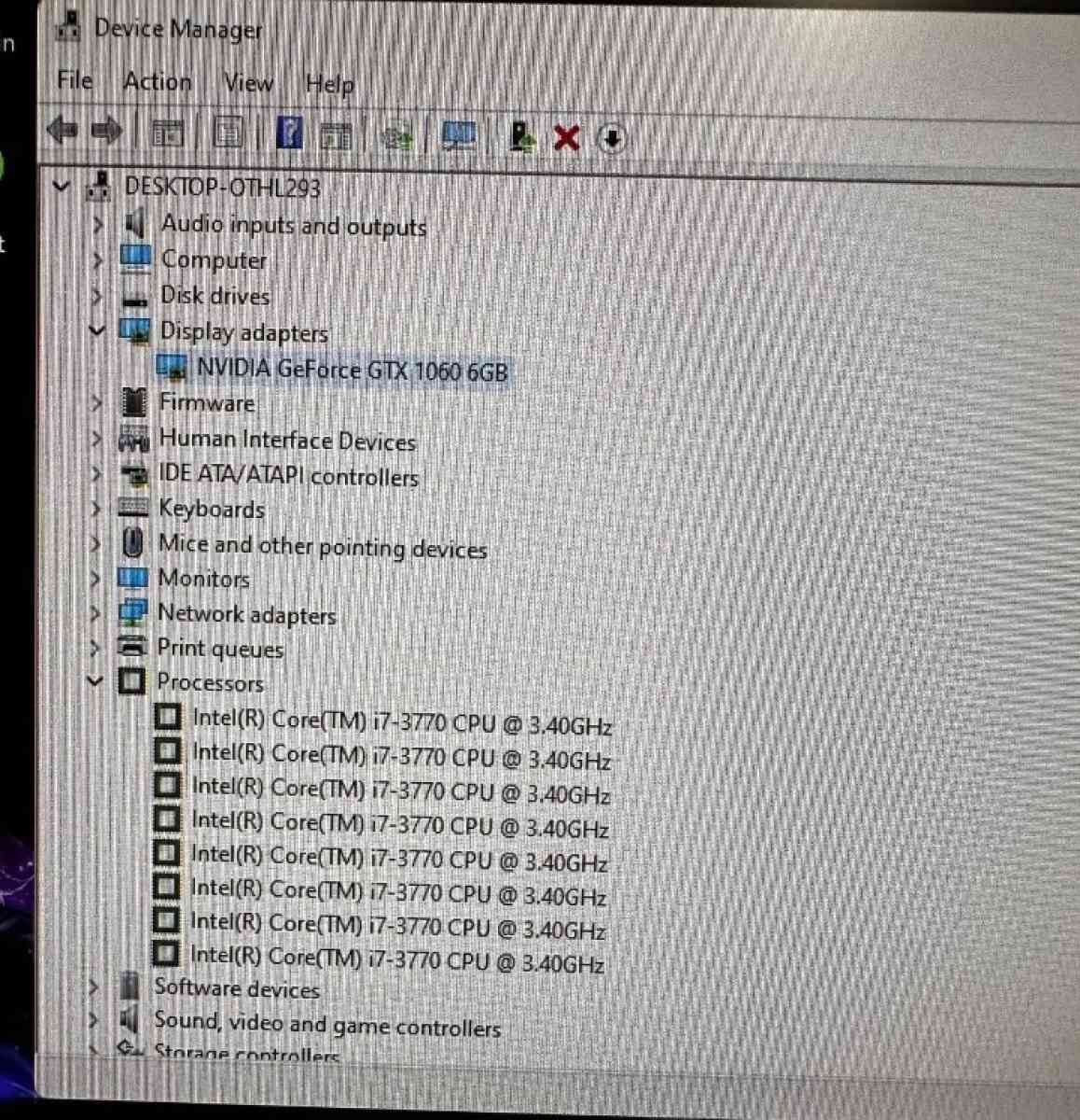 Gaming Pc  intel i7 3770  GTX 1060 6GB  RAM 16GB  SSD 1TB  W