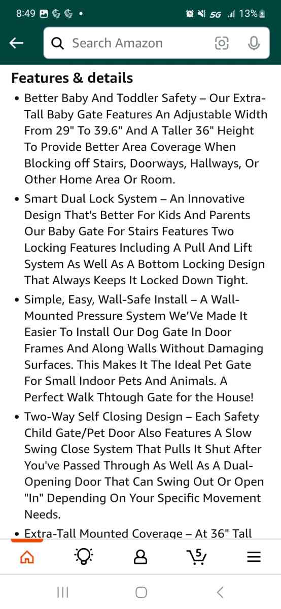 InnoTruth Baby Gate for Stairs and Doorways