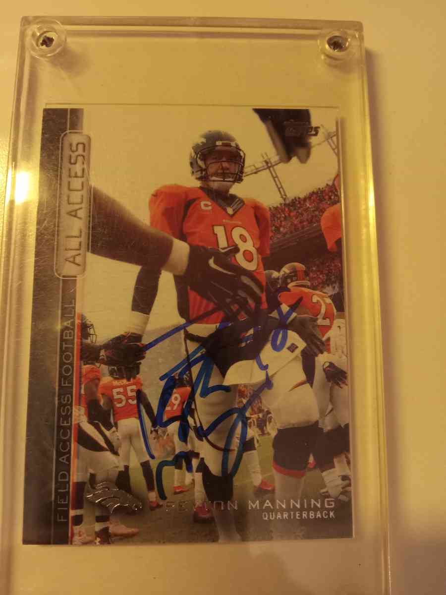 autographed Peyton manning Denver broncos card