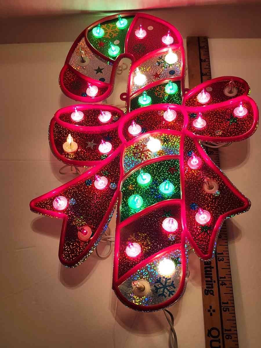 Celebrations Holographic Illumination Twinkling Candy Cane