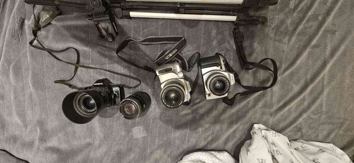 cameras and a tripod