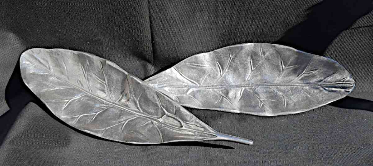 Silver Colored Leaf Trays set of 2
