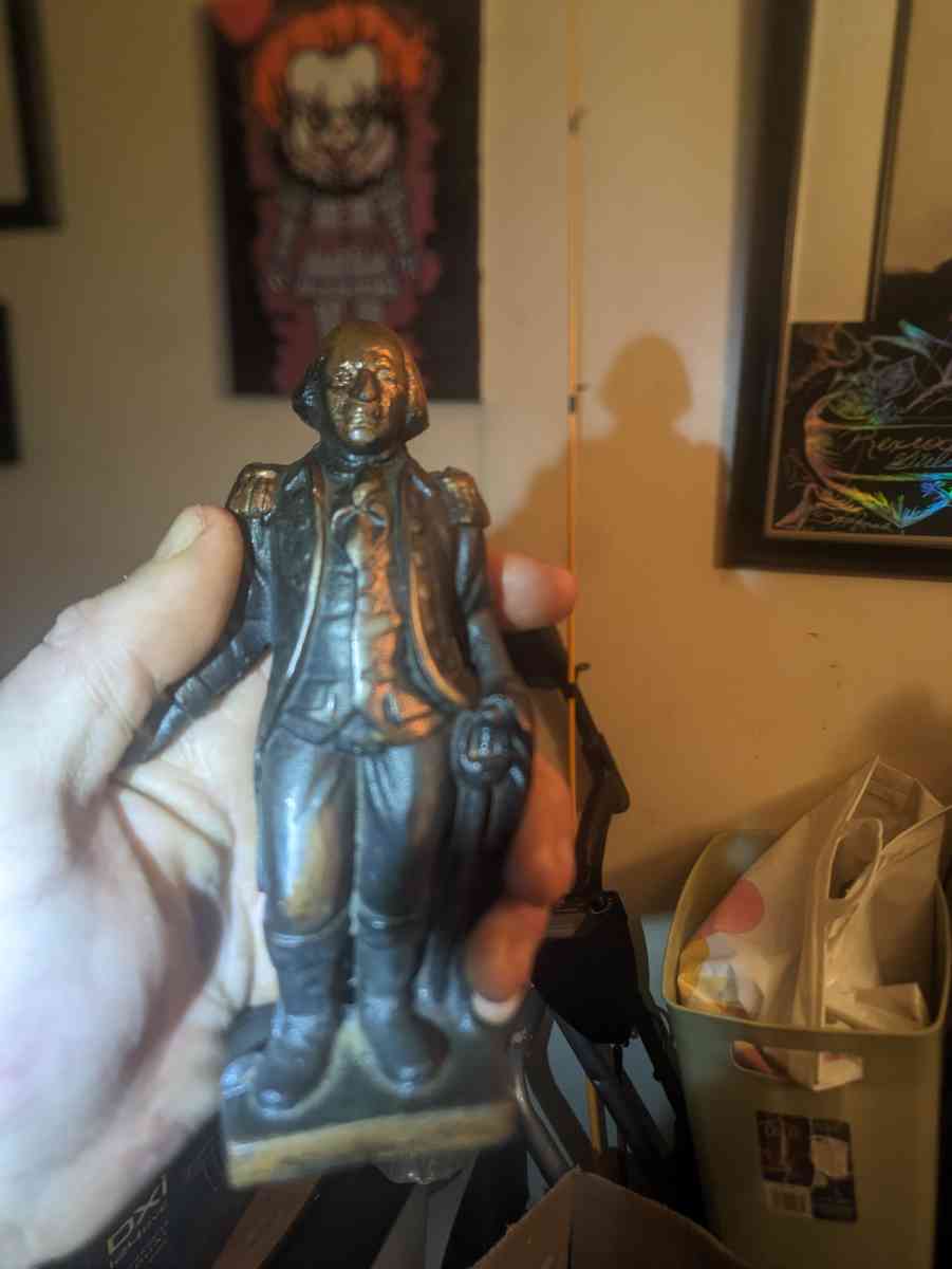 Antique George Washington 2 pc brass Bank