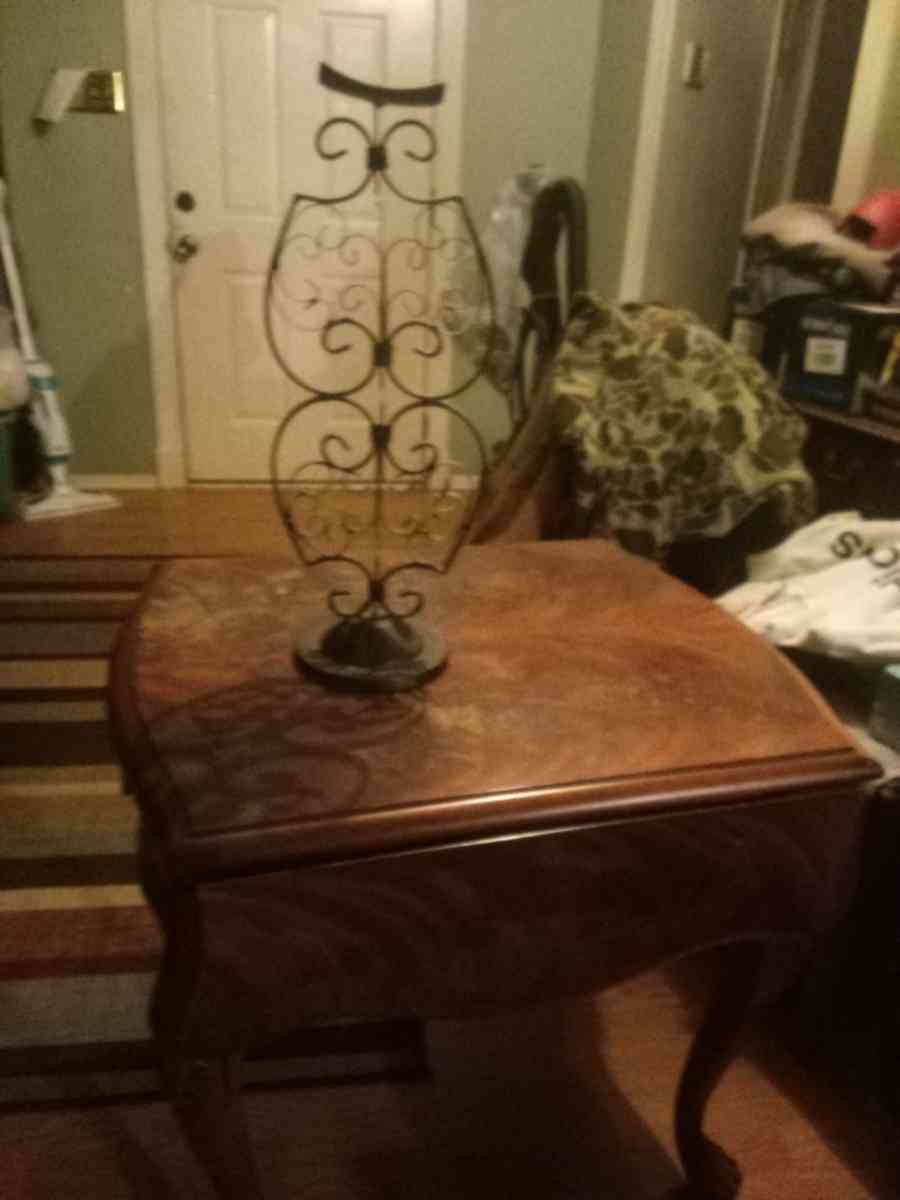 drop leaf side table cast iron candle holder