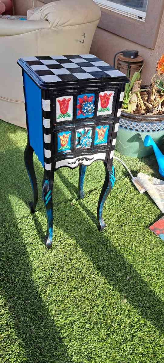 Small handpainted end table