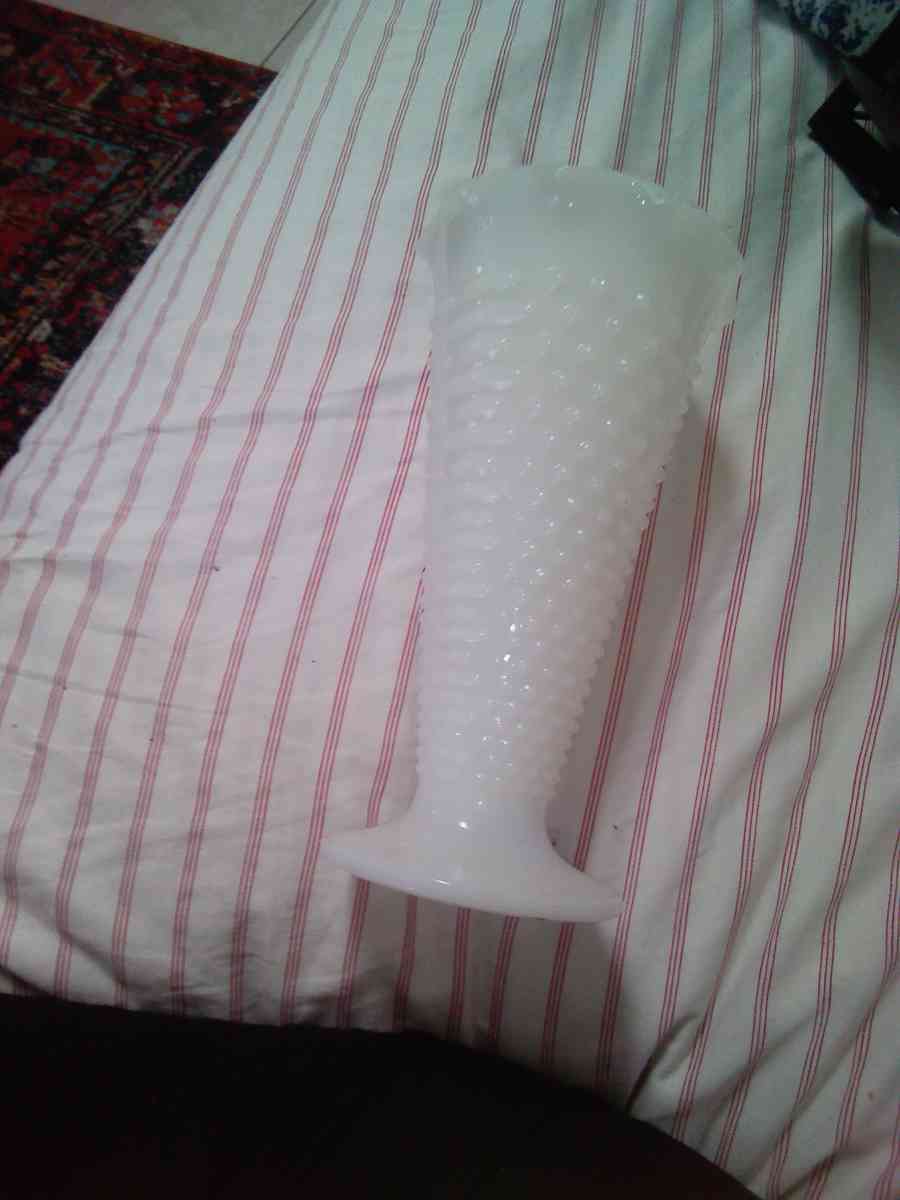 milk glass vase