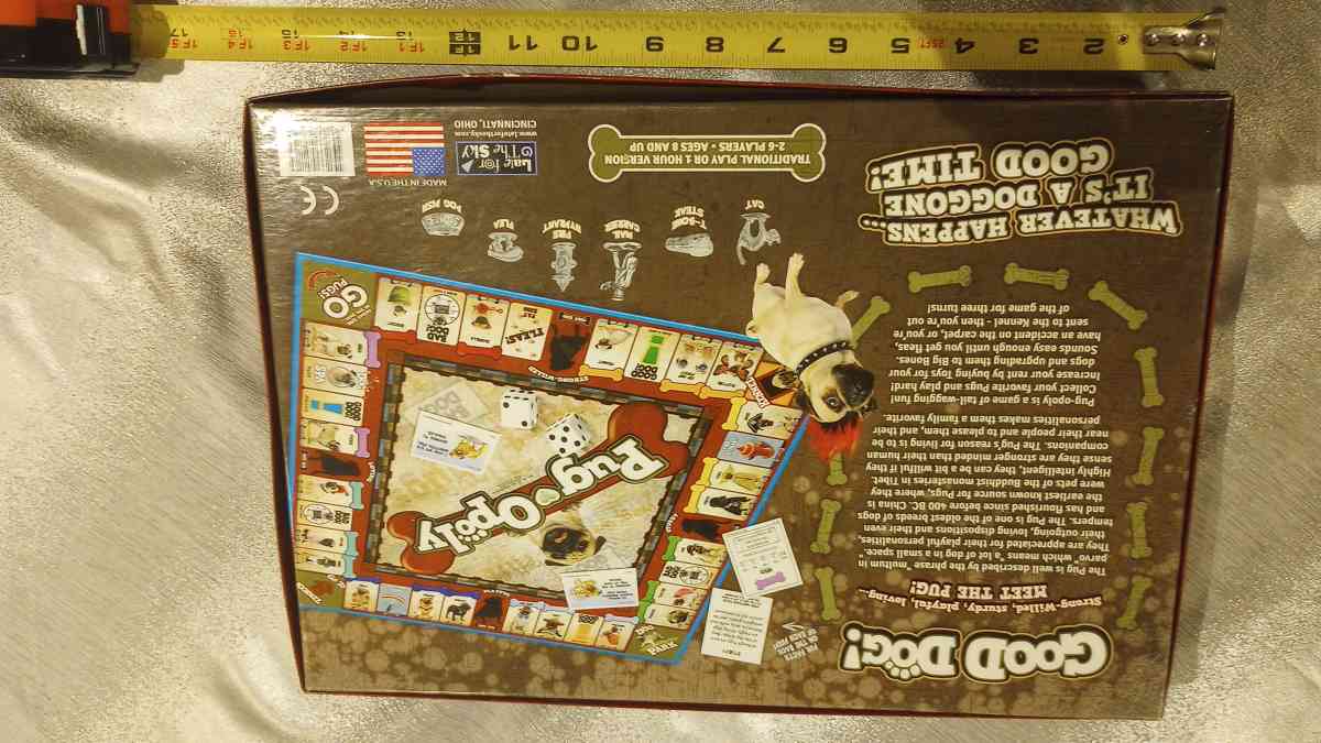 Pugopoly the Monopoly pug dog board game