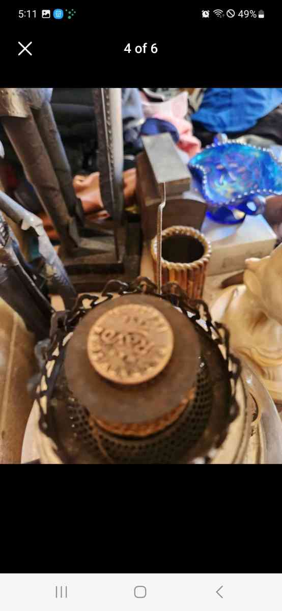 Silver Antique OIL LAMP 1895