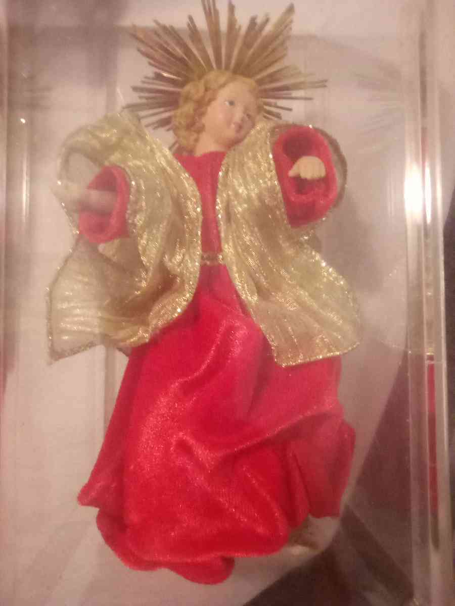 Antique Porcelain Christmas Angel with case