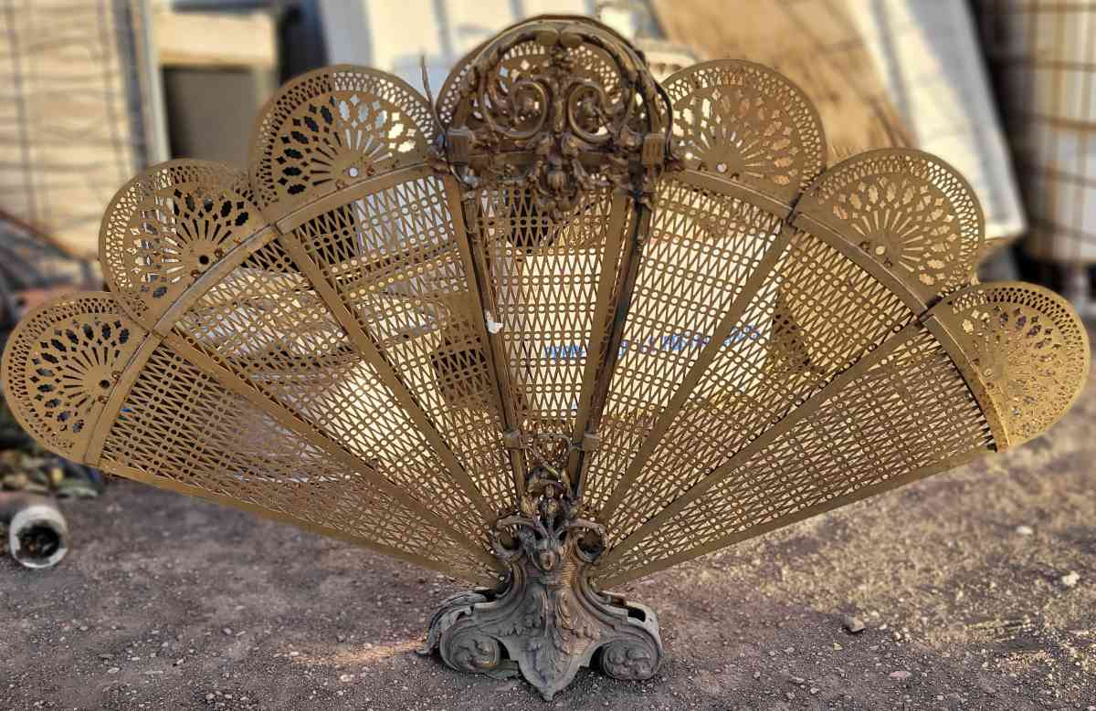 antique fireplace screen