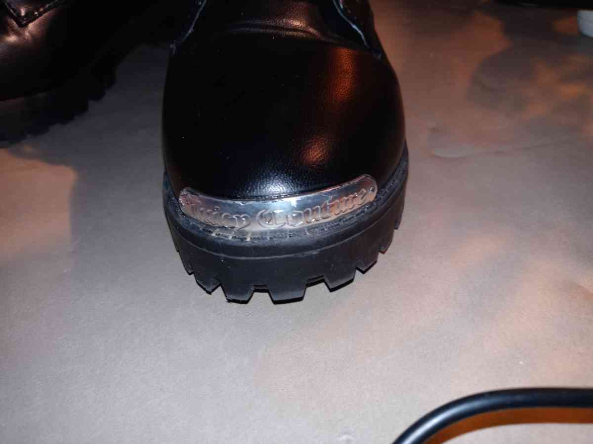 Juicy Couture Womens Opal Black Quilted Combat Boots 8half