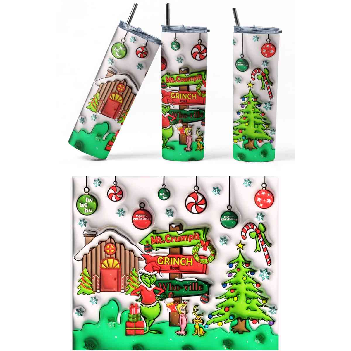 Spread Holiday Cheer Grinch Vibes 20oz Tumbler