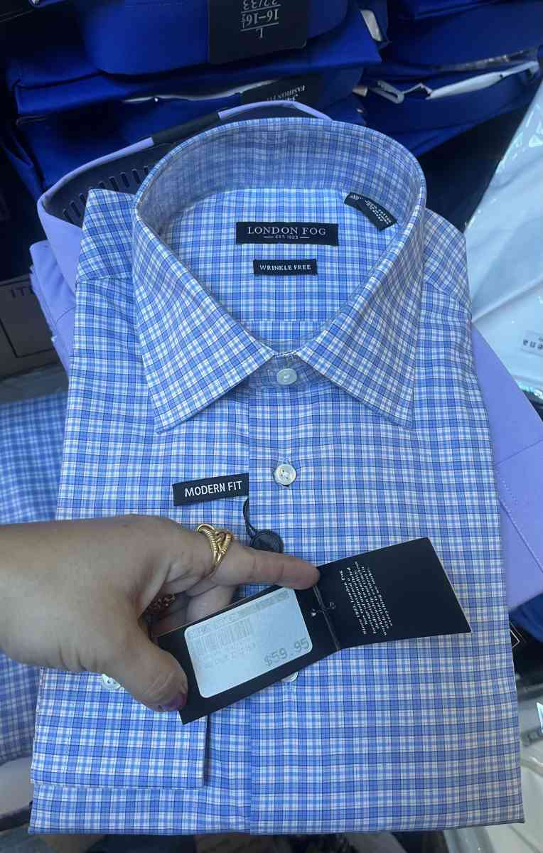 London Fog Mens Modern Fit 100 Cotton Wrinkle Free Long Slee