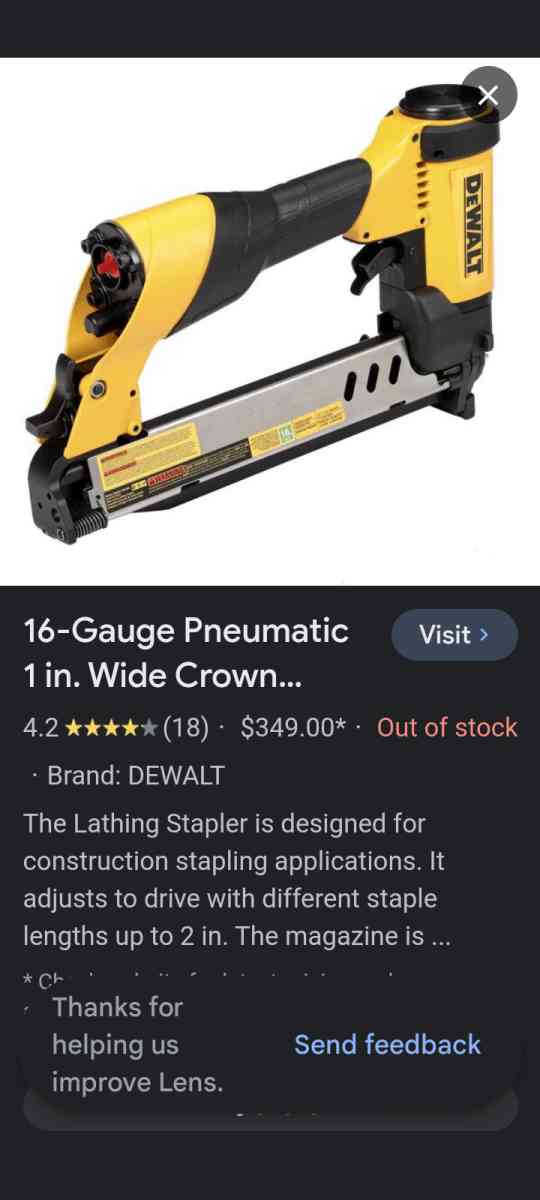 DeWalt  16 Gauge pneumatic staple gun and hose