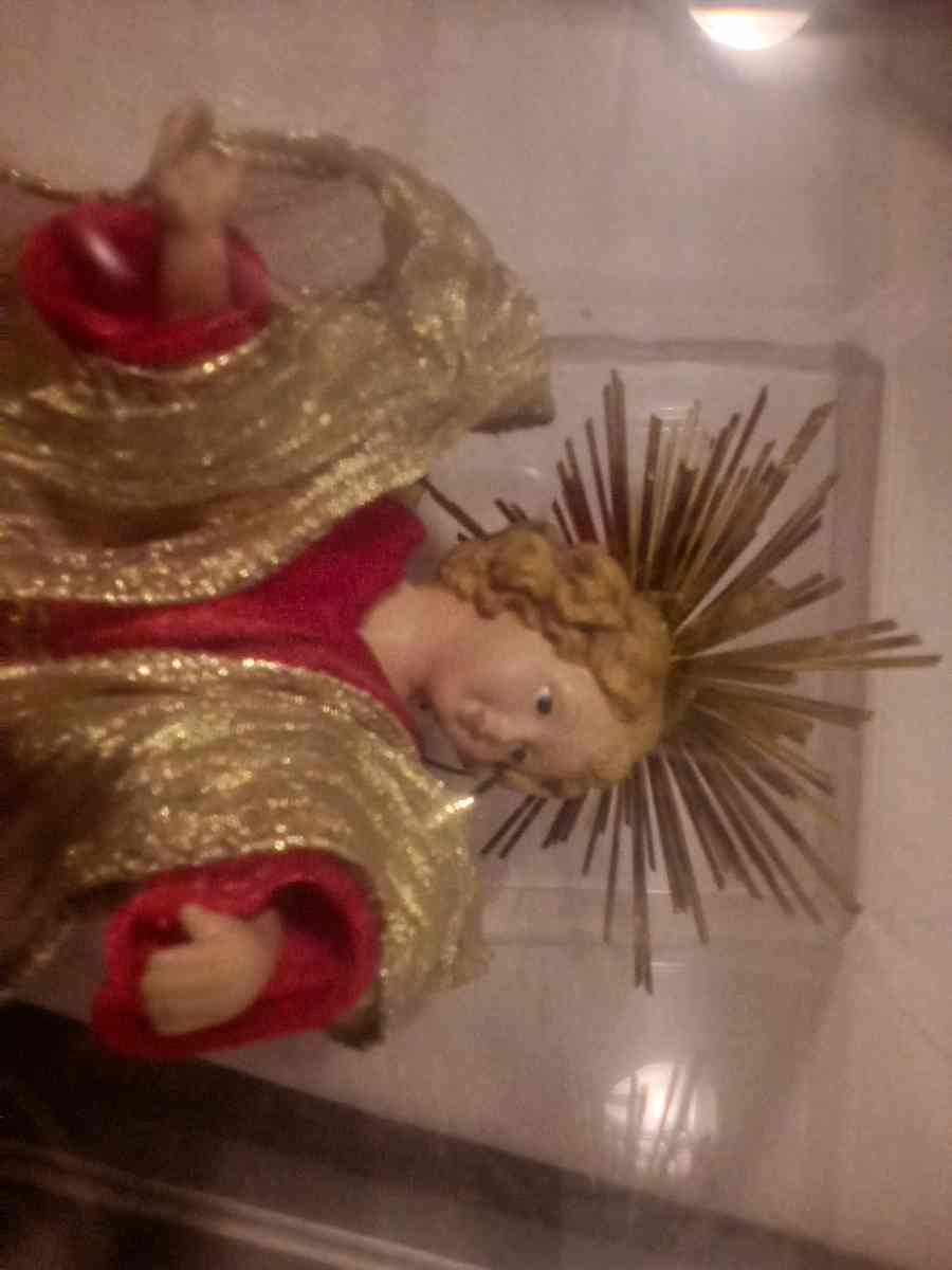 Antique Porcelain Christmas Angel with case