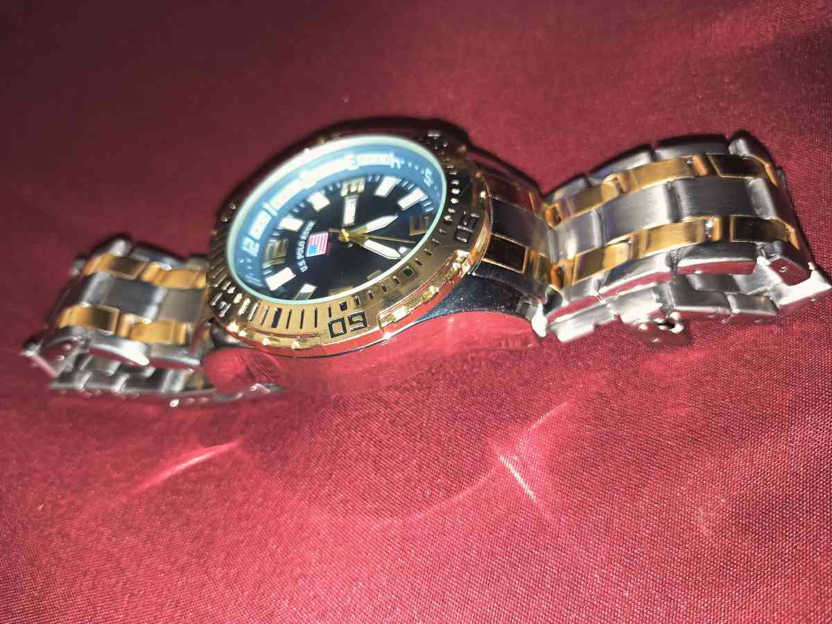US Polo Assn Mens Blue Faced Watch