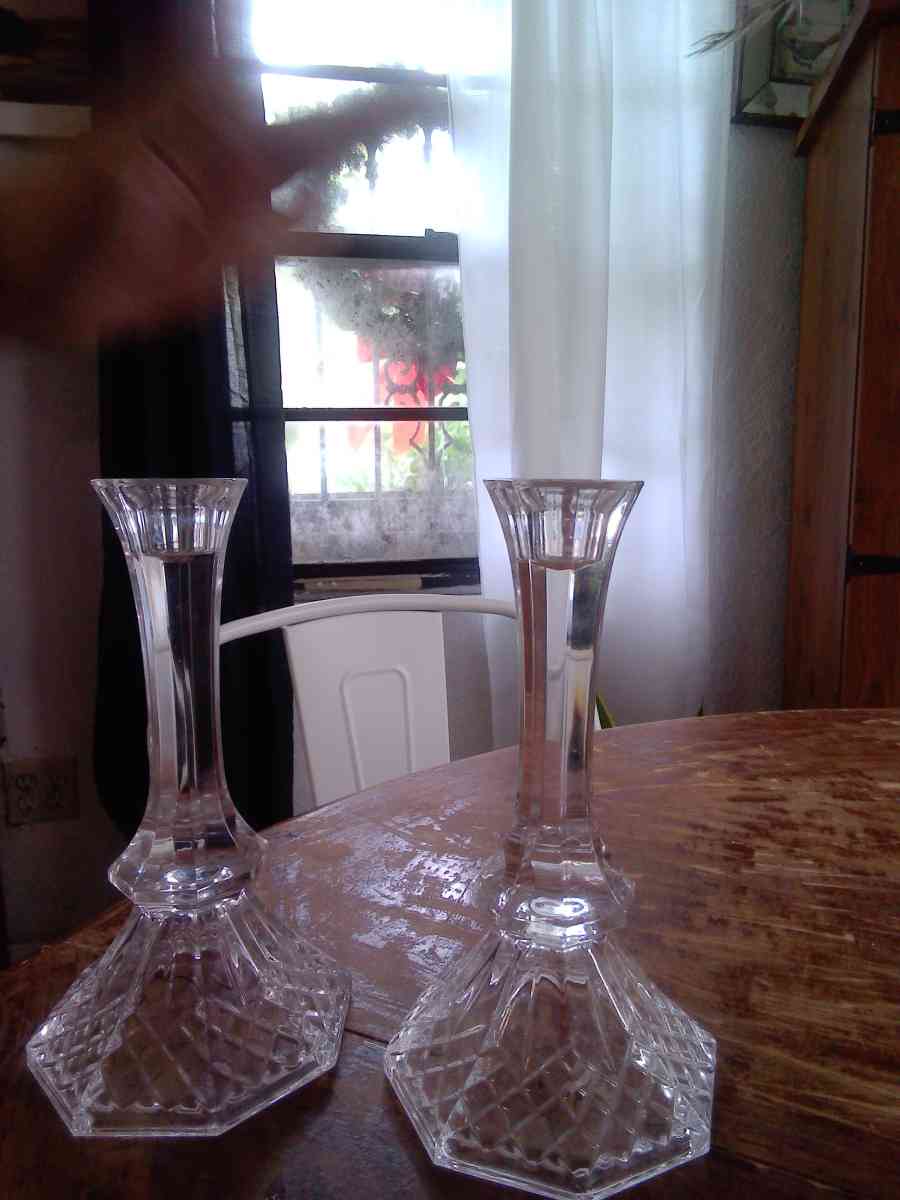crystal candle holders