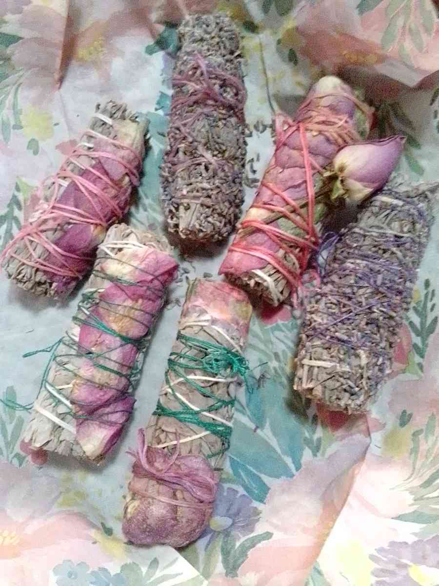 Rose smudging sage stick