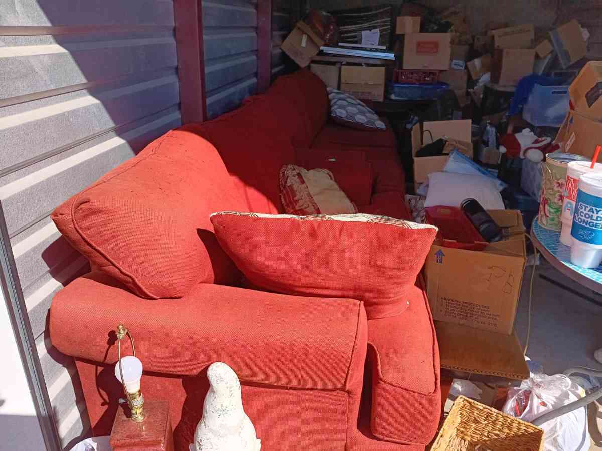 Red Sofa and Love Seat