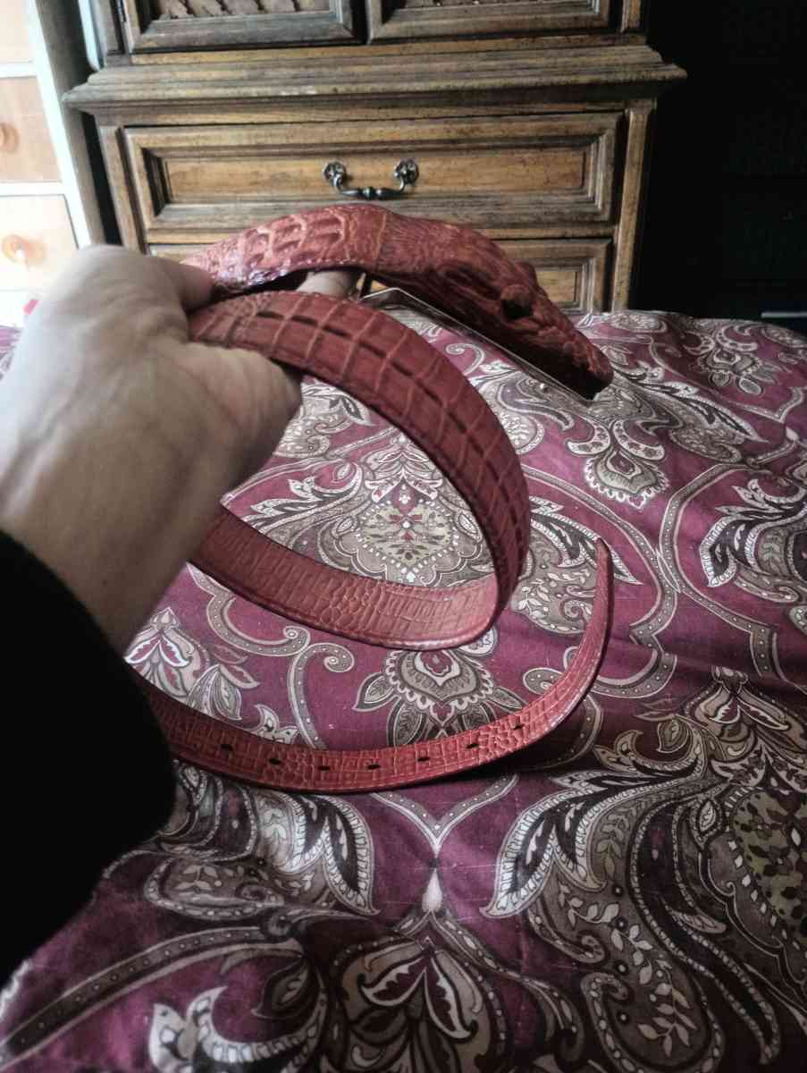 Brown Alligator belt for a man