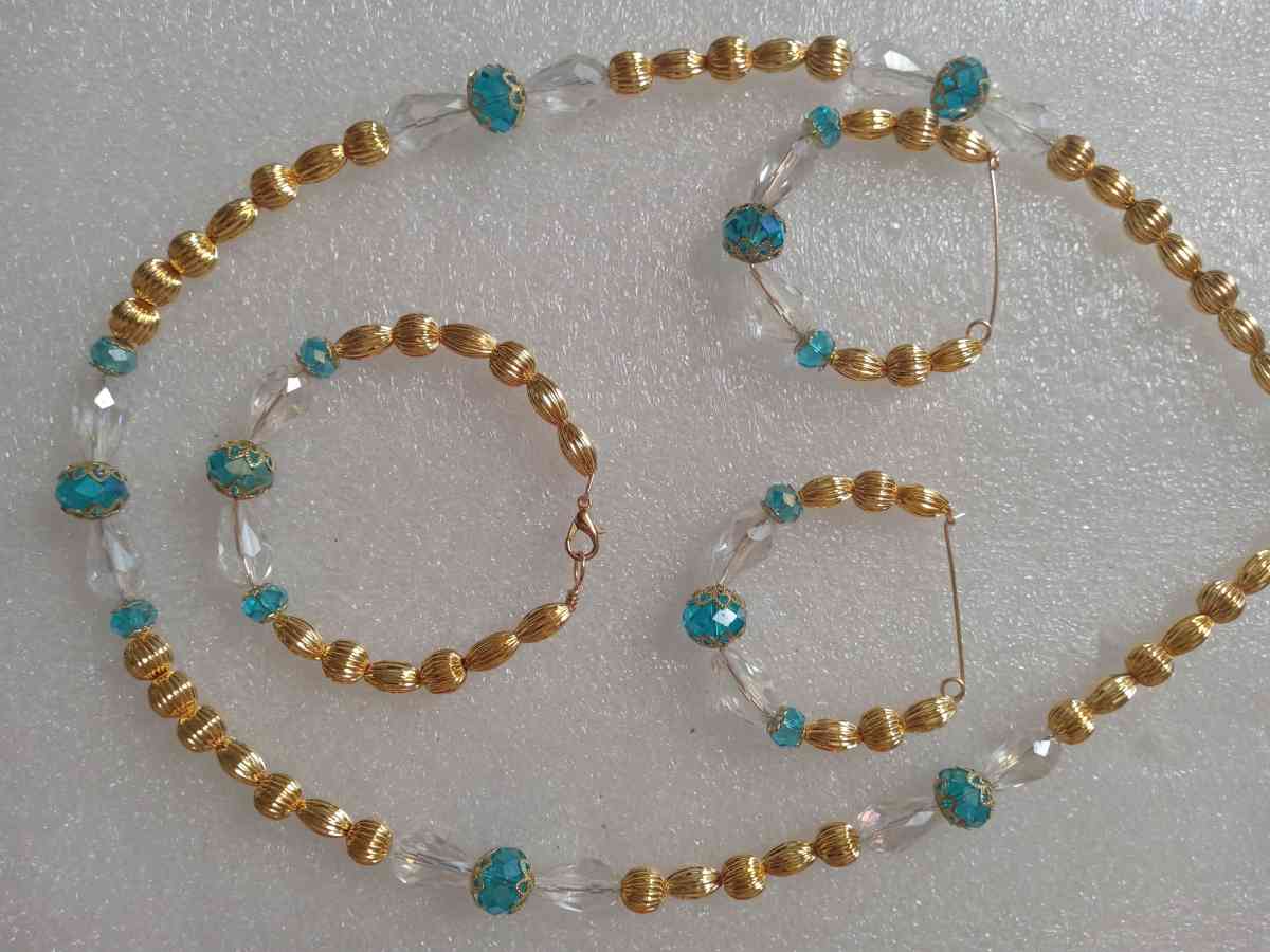 3PC Turquoise and Gold  is  Set