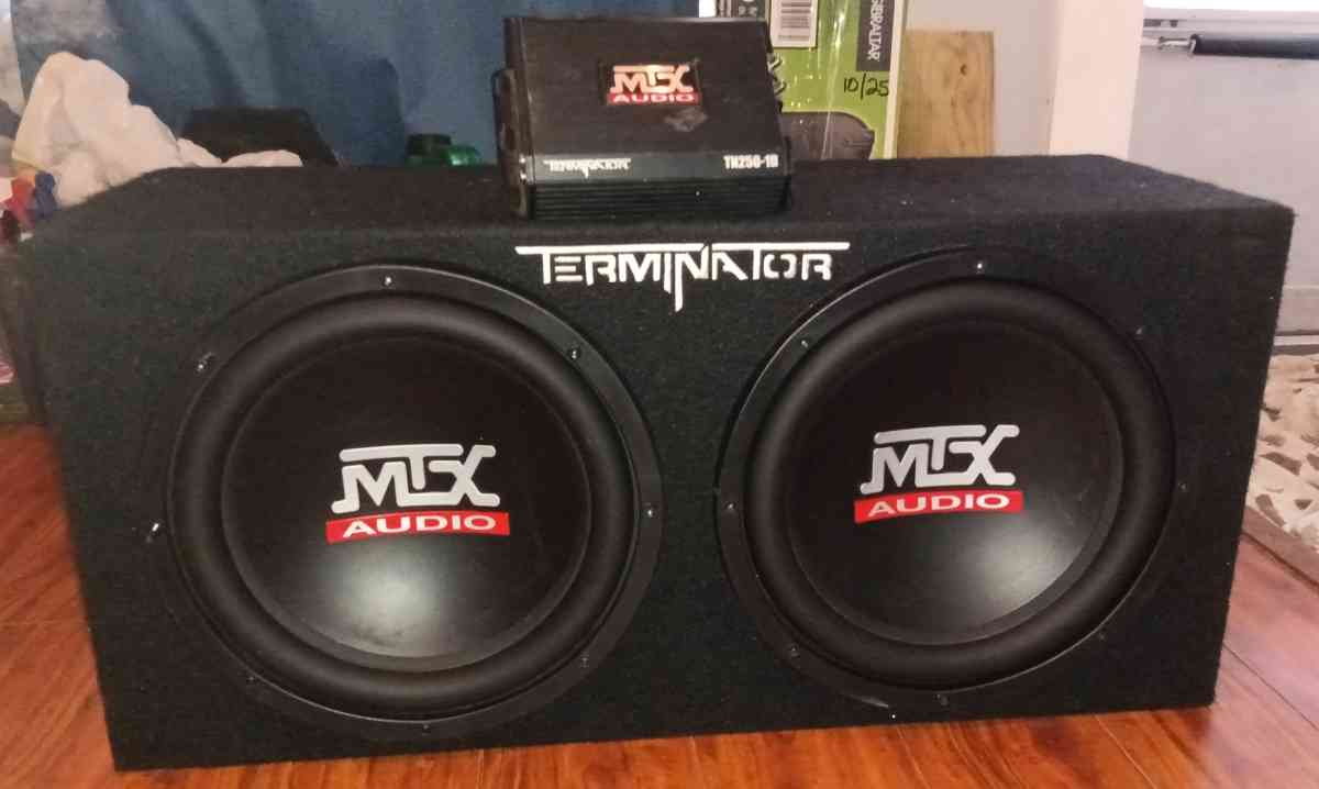 2 Terminator MXT Audio Subs in Box MXT 1200 Watt Amp