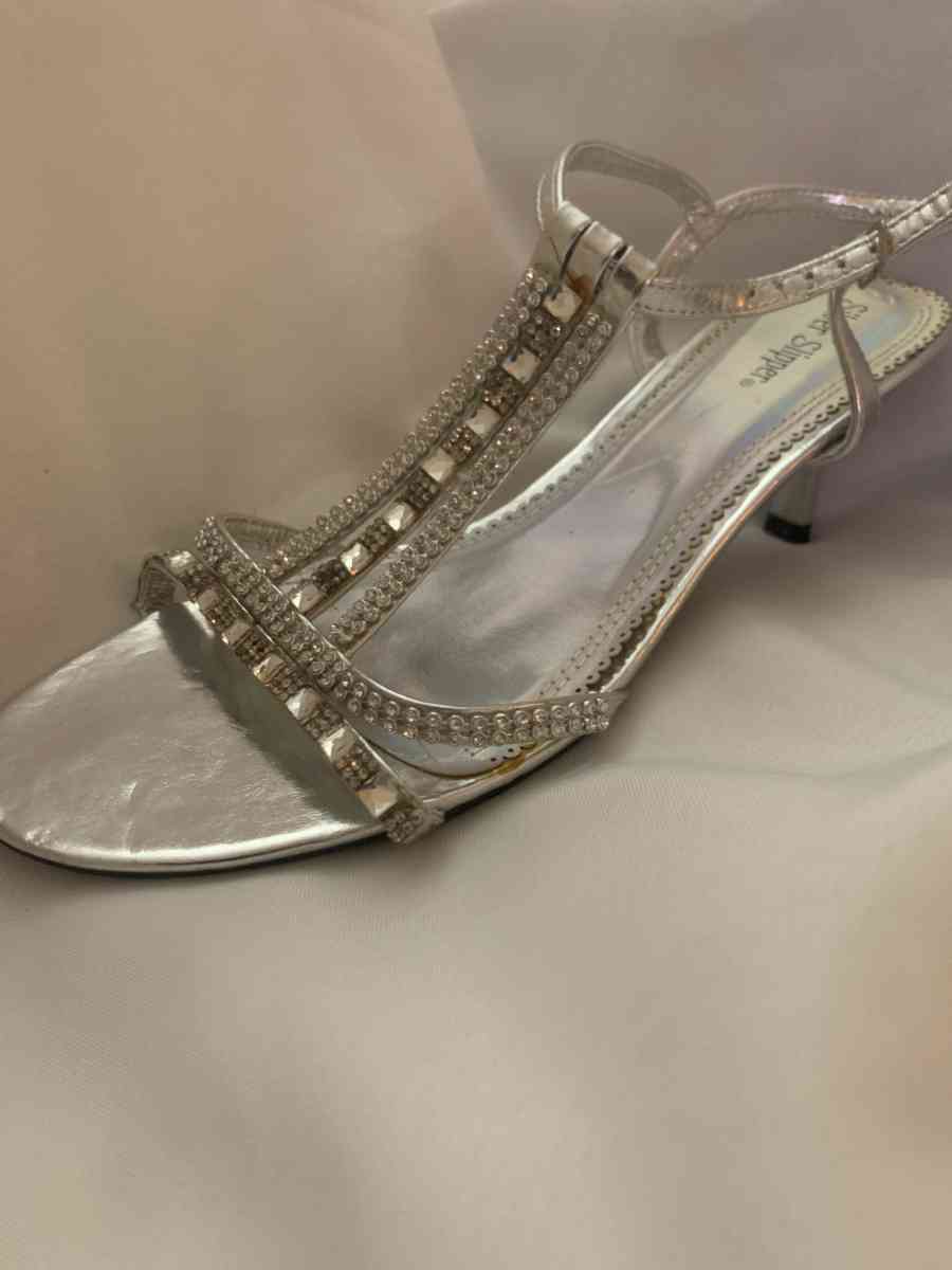 silver slipper heels