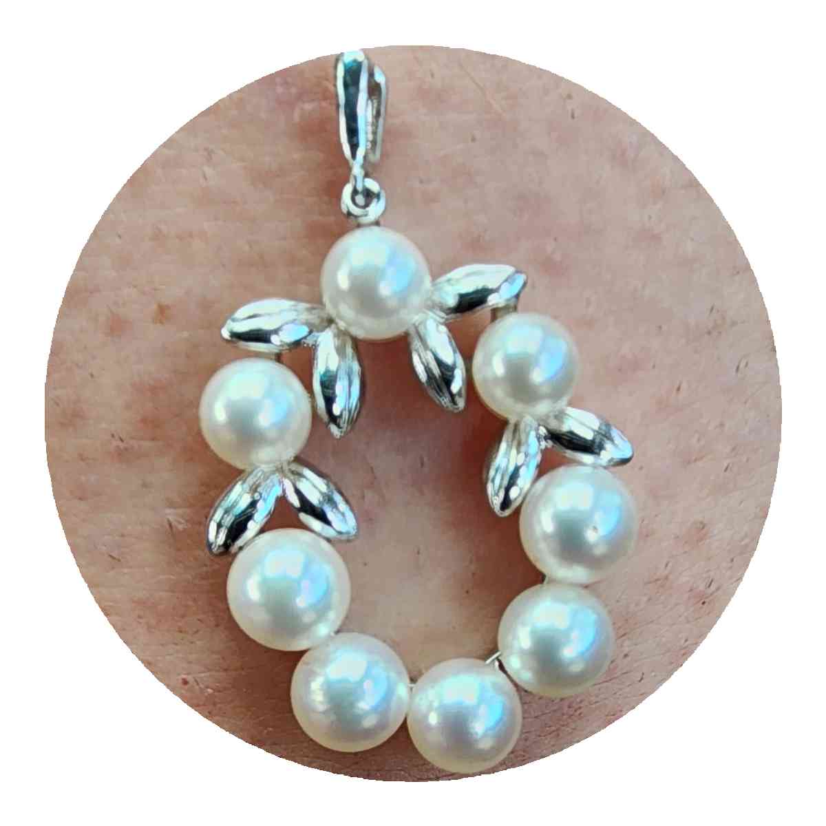 Mikimoto Luxury Akoya Pearls 925 Wreath Pendant