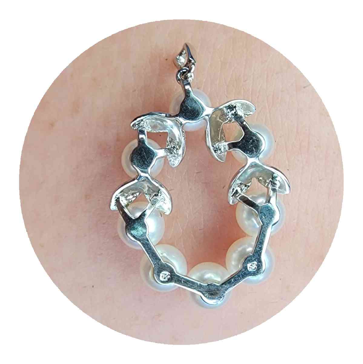 Mikimoto Luxury Akoya Pearls 925 Wreath Pendant