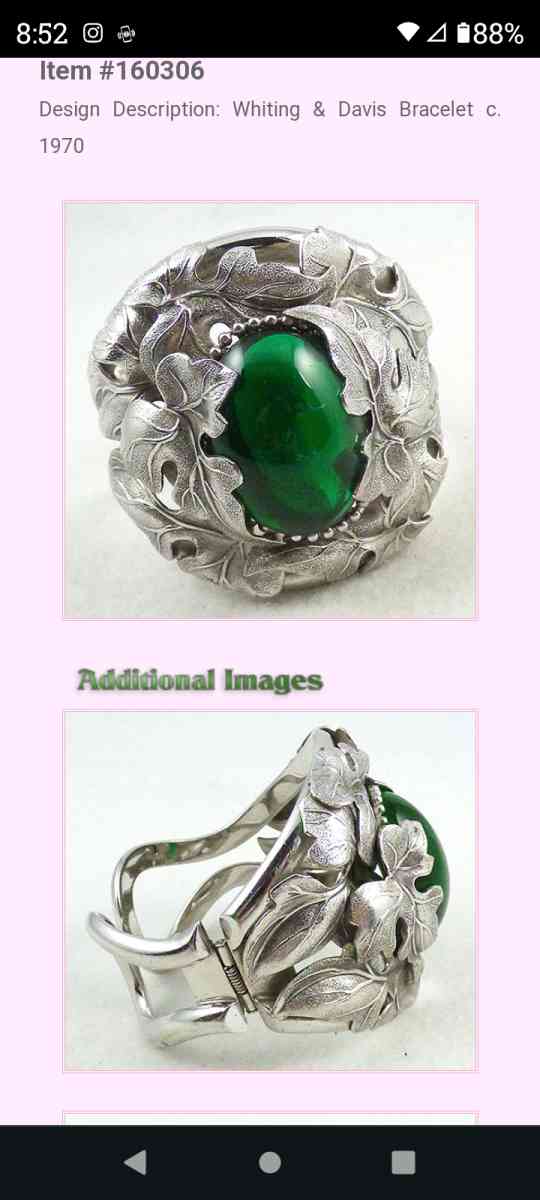 sterling silver bracelet with emerald