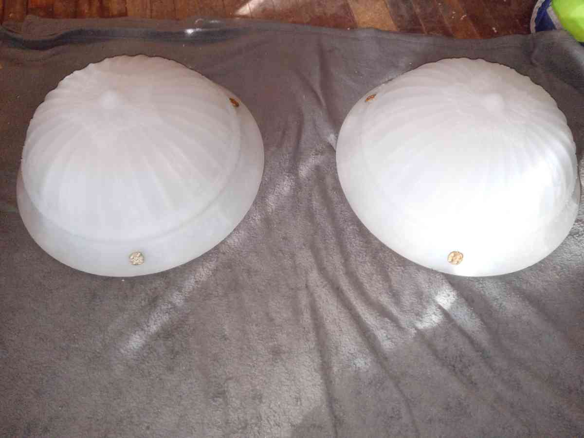 Antique fluted pendent bowl lights