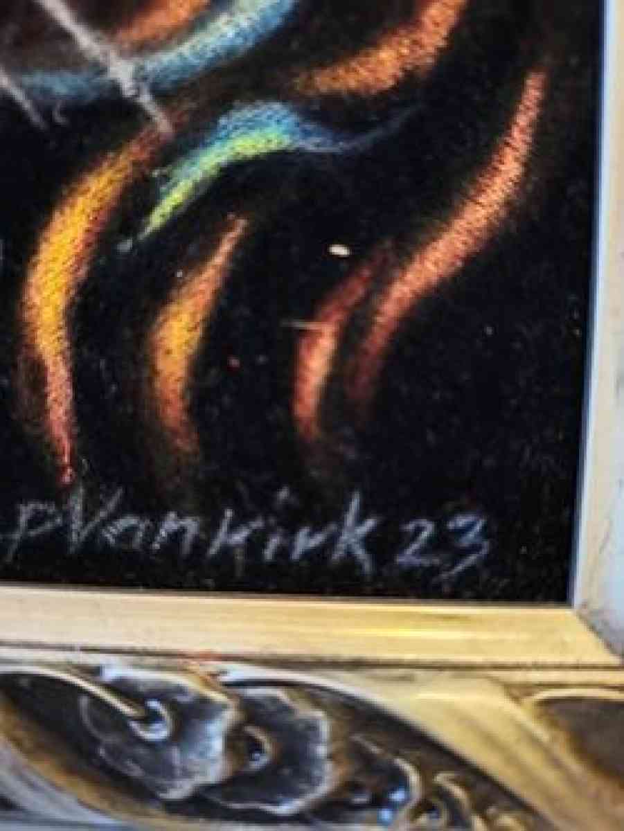 Velvet Tiger Painting in frame