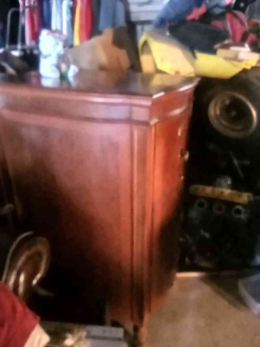 antique late 1800s tongue and groove file cabinet has 4 file