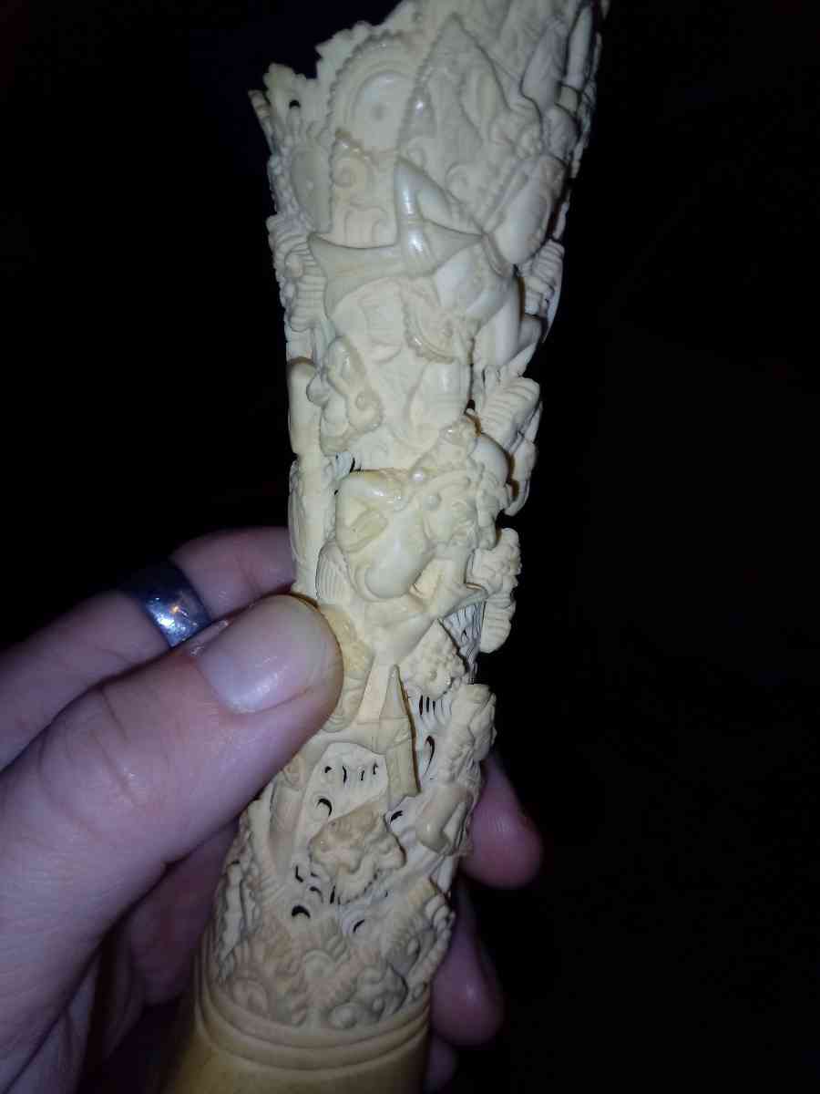 antique hand carved bone statue
