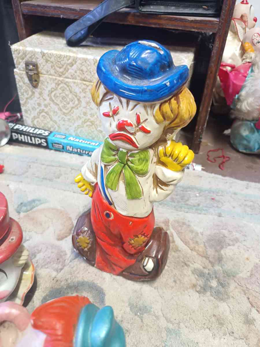vintage porcelain clowns