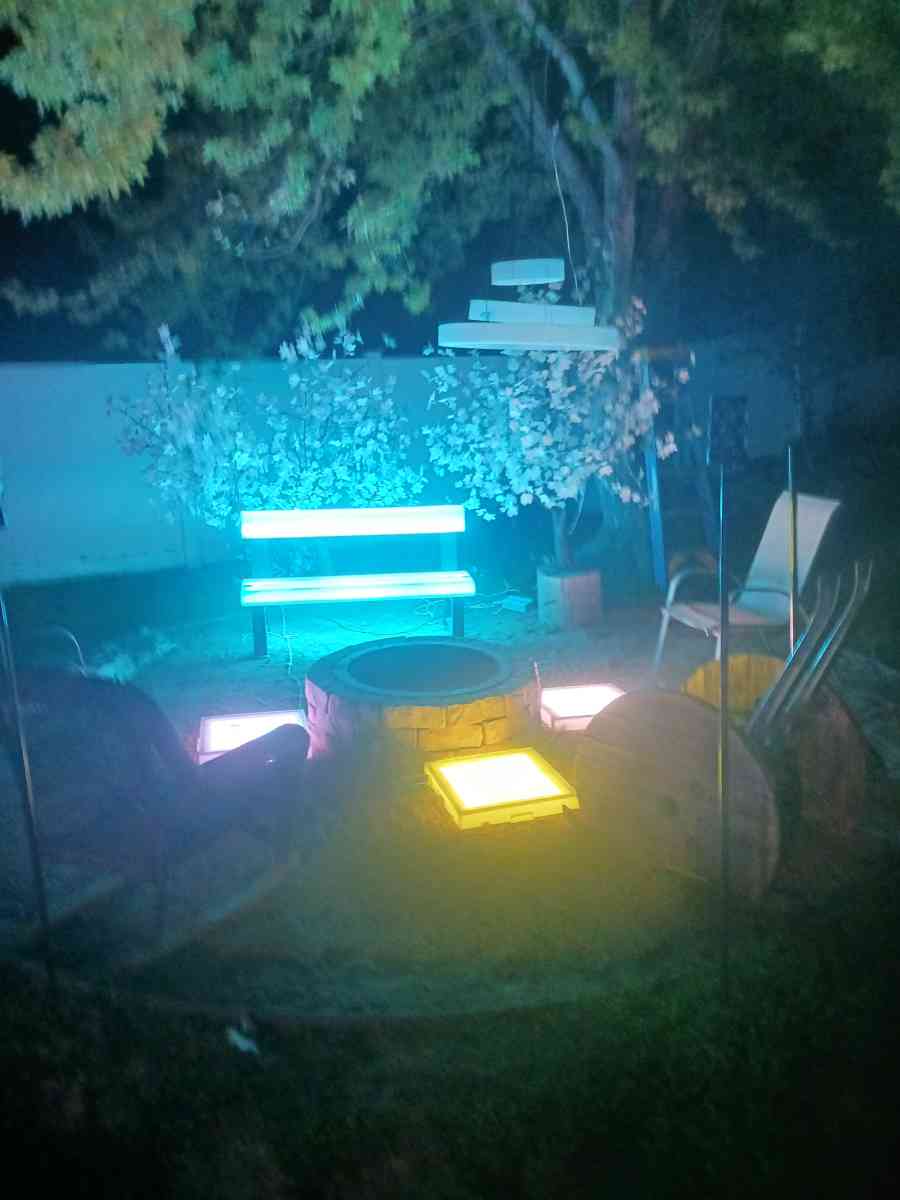 LED light up benches floor placements and chandelier