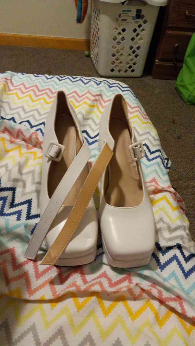 white high heels