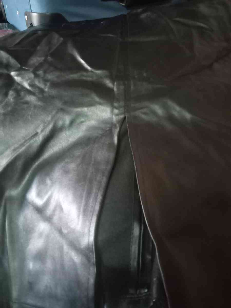 woman leather skirt